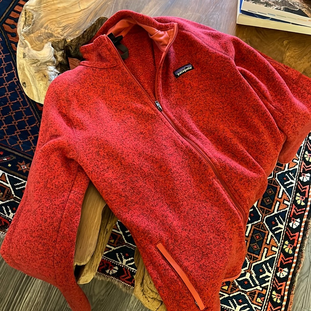 Red Women’s Better Sweater Fleece Jacket, size Large